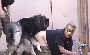 girl fucks animal, dog sex